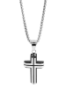 Adeliás Herren Edelstahl Halskette mit Anhänger Kreuz 50 cm in silber