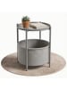 Coemo Beistelltisch Nina mit Canvas Korb - Metallgestell in Grau
