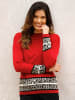 Sieh an! Langarm-Pullover in rot