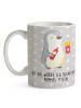 Mr. & Mrs. Panda Porzellantasse Pinguin Pommes mit Spruch in Grau Pastell