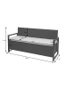 MCW Poly-Rattan 3er Sitzbank F39, Grau, Kissen schwarz
