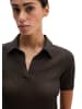 Marc O'Polo Geripptes Strick-Polo slim in Burnt Coffee