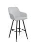 Beliani 2er-Set Barhocker CASMALIA in Grau/Schwarz