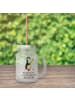 Mr. & Mrs. Panda Trinkglas Mason Jar Pinguin Angler mit Spruch in Transparent