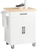SoBuy Küchenwagen in Weiß und Natur - (B)74,5 x (H)91 x (T)45,5cm