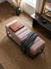 KADIMA DESIGN Sitzbank Samt 108x40x40 cm Flur Polsterbank mit Metallgestell in Rosa