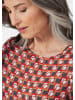 GOLDNER Bluse 3/4-Arm mit grafischem Druck in camel / gemustert