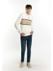 MO Herren Grobstrickpullover in Weiss Mehrfarbig