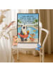 Mr. & Mrs. Panda Bild Panda Schwimmbad Pommes Design mit Spruch in Weiß