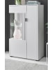 Furn.Design Vitrine weiß matt, Highboard 75 x 125 cm mit Soft-Close