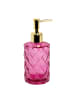 Intirilife Seifenspender aus Glas mit Karo Muster Handseifenspender 310ml in Pink