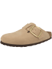 Birkenstock Clogs Boston Big Buckle Nubukleder schmal in beige