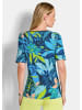 GOLDNER Kurzgröße:  Druckshirt mit floralem Print in blau / grün / gemustert