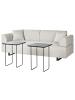 Beliani 3-tlg 3-Sitzer Sofa SOKNA in Beige/Schwarz