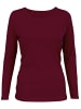 Alkato Alkato Damen Langarm Shirt mit O-Ausschnitt in weinrot