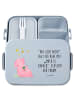 Mr. & Mrs. Panda MEPAL Bentobox Schwein Glück Motiv mit Spruch in Blau Pastell