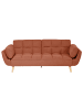 Beliani Schlafsofa ASBY in Orange/Braun - (W) 218 x (H) 82 x (L) 83 cm