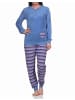 NORMANN Frottee Schlafanzug Bündchen - 77712 in blau