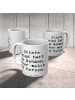 Mr. & Mrs. Panda Geschenktasse Spruch Stier Herz mit Spruch in Weiß