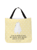 Mr. & Mrs. Panda Schultertasche Eisbär Umarmen mit Spruch in Gelb Pastell