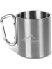 Normani Outdoor Sports Edelstahl Tasse 330 ml mit Karabinerhaken Wisconsin in Silber