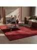 KADIMA DESIGN Teppich Kurzflor Uni-Look Polyester Wohnzimmer waschbar in Rot