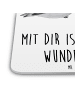 Mr. & Mrs. Panda Untersetzer Turteltauben Liebe mit Spruch in Weiß