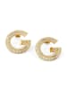 Guess Damen-Ohrringe Creolen Pavé Goldfarben