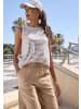 ELBSAND Tanktop in weiß-camelfarben gestreift