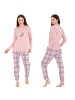 LOREZA Schlafanzug Pyjama langarm- Interlock - Rosa