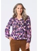 GOLDNER Kurzgröße:  Bluse Bluse in lila / gemustert