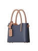 Kmisso Henkeltasche in Blu/Cuoio - Braun