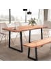 KADIMA DESIGN Esstisch Akazie Industrial-Stil, Baumkante, modern