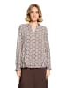 CARTOON Casual-Bluse mit Raffung in Blau/Beige