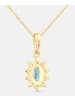 Diamant L'éternel Kette mit Anhänger, mit Blautopas, 375 Gelbgold