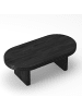 ABRIHOME Ovaler Couchtisch mit Rillenmuster in Schwarz