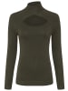 Bruno Banani Stehkragenpullover in khaki-melange