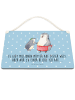 Mr. & Mrs. Panda Schild Pinguin mit Kind mit Spruch in Blau Pastell