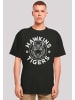 F4NT4STIC Oversize T-Shirt Stranger Things Hawkins Grey Tiger in schwarz