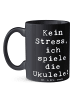 Mr. & Mrs. Panda Kaffeebecher Spruch Ukulele Entspannung mit Spruch in Schwarz