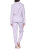NORMANN Langarm Jersey Pajama Katzen Optik Übergröße in flieder