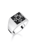 Thomas Sabo Ring Royalty Kreuz in silber, schwarz