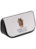 Mr. & Mrs. Panda Make-Up Tasche Bär Schaukel mit Spruch in Grau Pastell