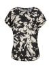 Cloud5ive Cloud5ive Blouse Top with elastic hem and abstract print in beige/black