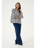 Kaffe Langarm-Bluse KAroxy Loose fit in White/Black Leopard