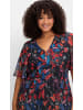 sheego Chiffonkleid in marine-gemustert