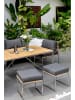home24 Eckmodul Cipressa Teak & Edelstahl in Braun-Grau
