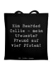 Mr. & Mrs. Panda Tasche Spruch Bearded Collie Freund mit Spruch in Schwarz