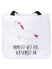 Mr. & Mrs. Panda Strandtasche Einhorn Yoga mit Spruch in Weiß