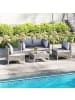 COSTWAY 5 tlg. PE-Rattan Gartenmöbel Set in Grau